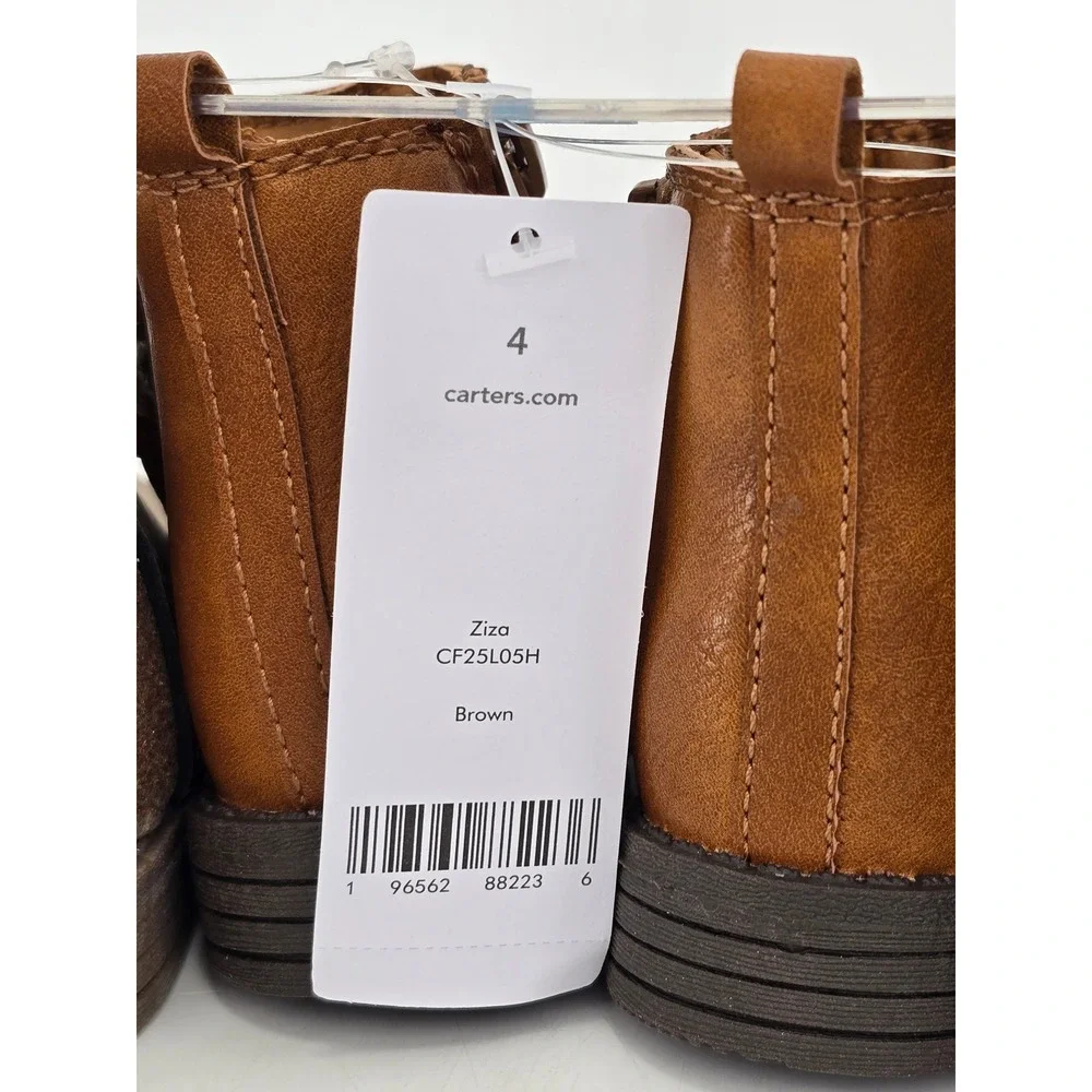 Carter's Ankle Boots Toddler Girls Size 4 Khaki Brown Taupe Variety Pack - NEW